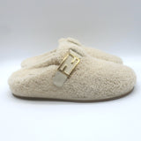 Fendi Feel Shearling Mules Cream Size 40