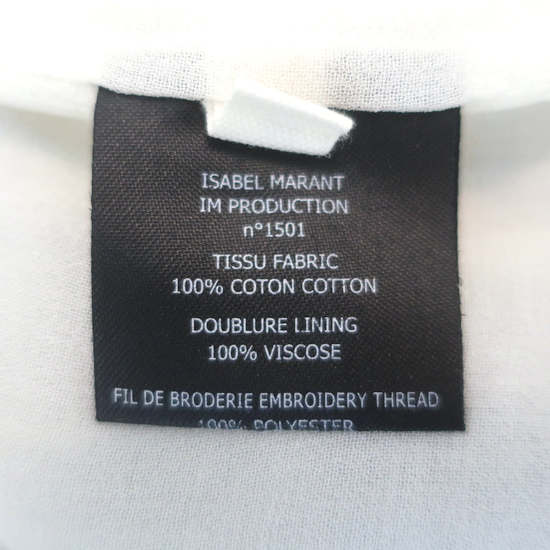 Isabel Marant Etoile Rebel Embroidered Mini Dress Ivory Cotton Size 34