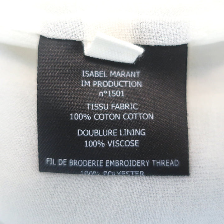 Isabel Marant Etoile Rebel Embroidered Mini Dress Ivory Cotton Size 34