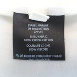 Isabel Marant Etoile Rebel Embroidered Mini Dress Ivory Cotton Size 34