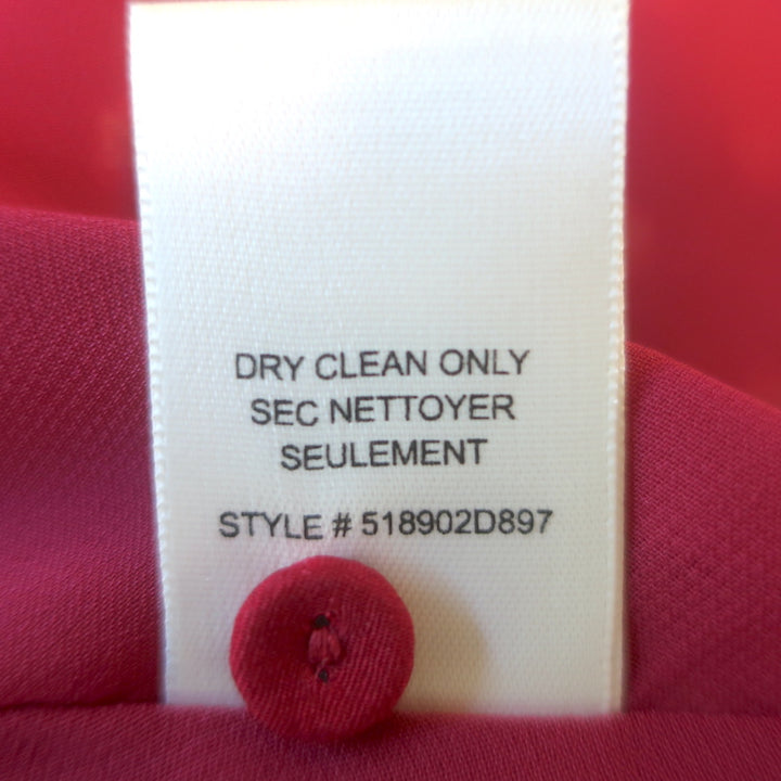 Rebecca Taylor Heart Print Tie-Neck Dress Red Silk Size 2 Long Sleeve Shirtdress