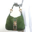 Gucci Jackie Nailhead Hobo Green Suede and GG Canvas Small Shoulder Bag