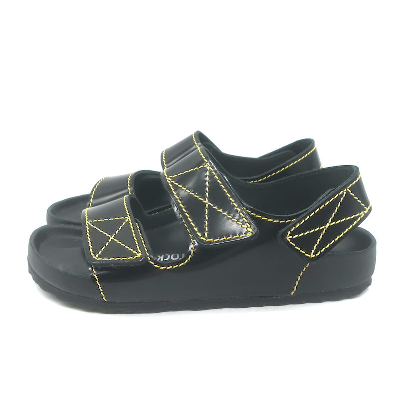 Birkenstock x Proenza Schouler Milano Sandals Black Polished Leather Size 38