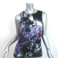 Elie Tahari Sleeveless Blouse Purple Floral Print Stretch Silk Size Small