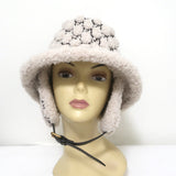 Gucci GG Curly Eco Fur Hat with Ear Flaps Cream Size Medium