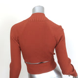 Jonathan Simkhai Camila Cutout Turtleneck Top Terracotta Ribbed Knit Size Small