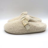 Fendi Feel Shearling Mules Cream Size 40