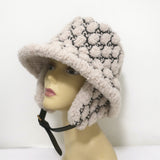 Gucci GG Curly Eco Fur Hat with Ear Flaps Cream Size Medium