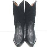 Isabel Marant Dandrea Western Boots Black Leather & Suede Size 39