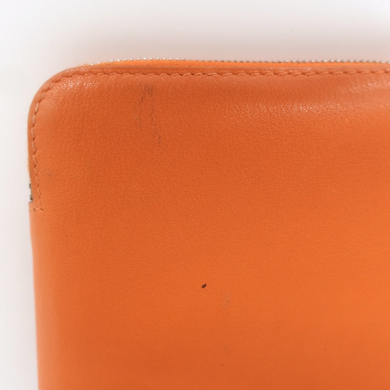 Hermes 2001 Globe Trotter Agenda Cover Orange Swift Leather Palladium Hardware