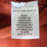 Jonathan Simkhai Camila Cutout Turtleneck Top Terracotta Ribbed Knit Size Small