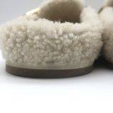 Fendi Feel Shearling Mules Cream Size 40