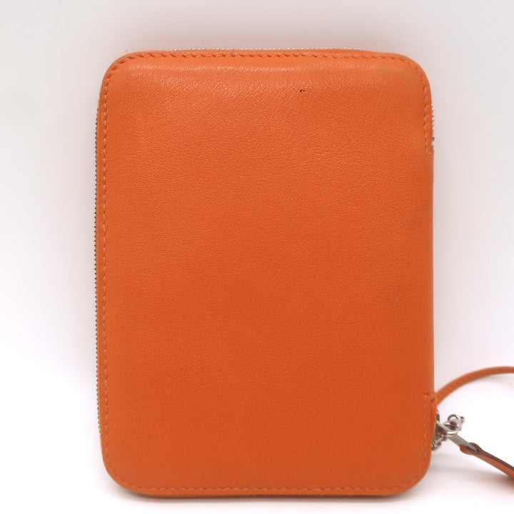 Hermes 2001 Globe Trotter Agenda Cover Orange Swift Leather Palladium Hardware