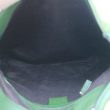 Gucci Jackie Nailhead Hobo Green Suede and GG Canvas Small Shoulder Bag