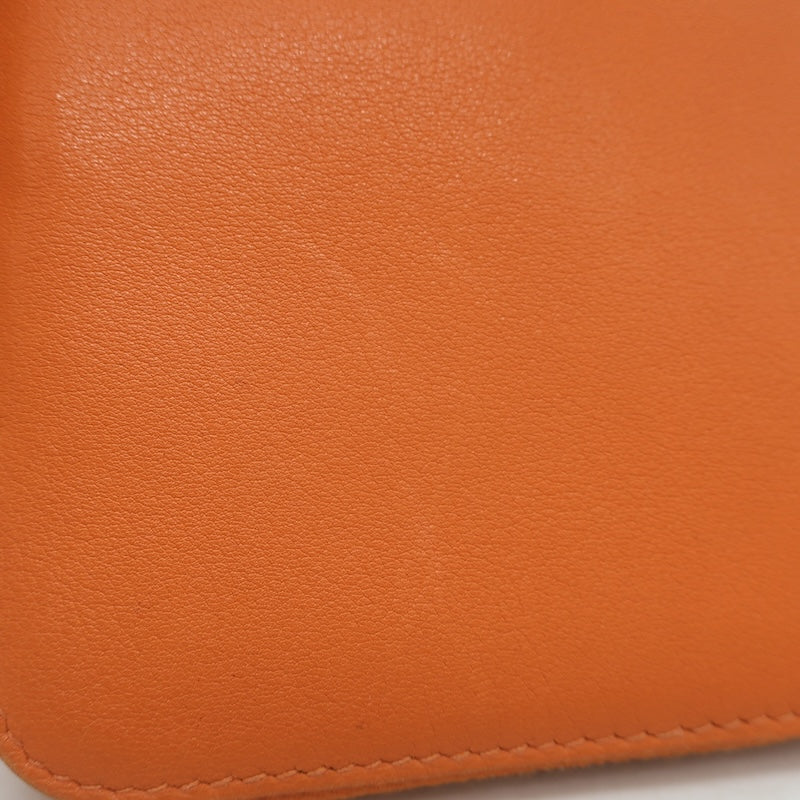 Hermes 2001 Globe Trotter Agenda Cover Orange Swift Leather Palladium Hardware