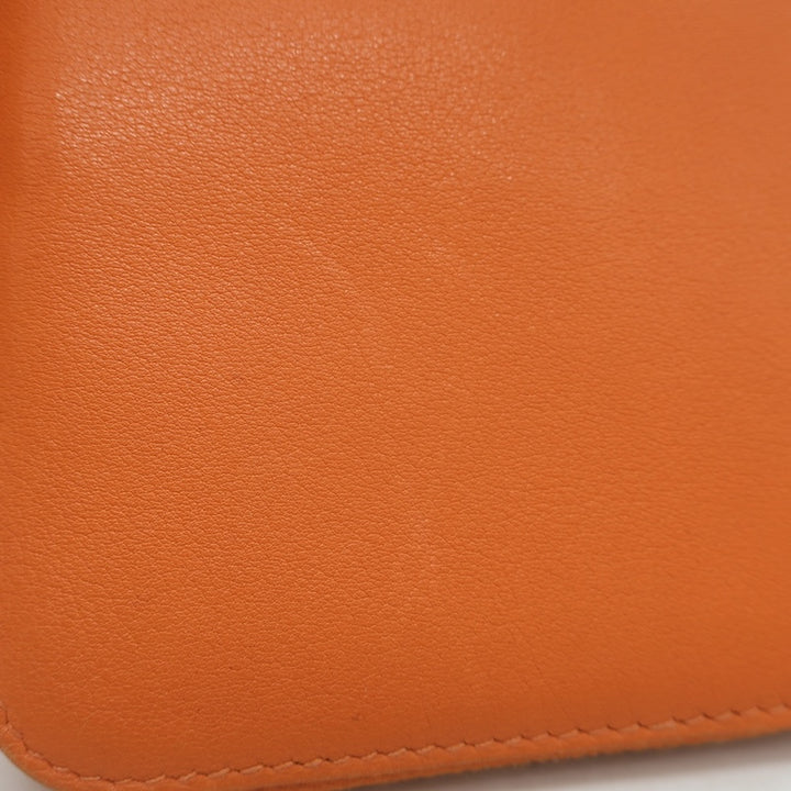 Hermes 2001 Globe Trotter Agenda Cover Orange Swift Leather Palladium Hardware