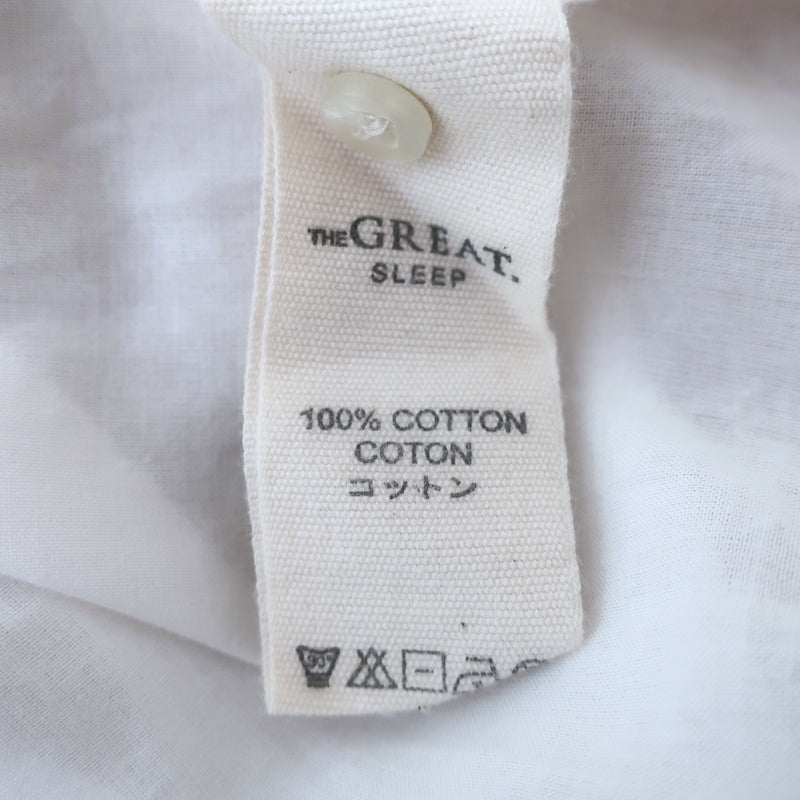 THE GREAT The Eyelet Button Sleep Top White Cotton Size 0