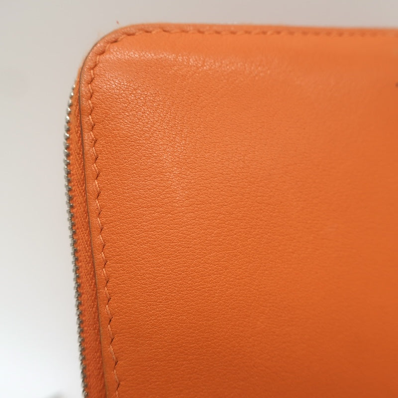Hermes 2001 Globe Trotter Agenda Cover Orange Swift Leather Palladium Hardware