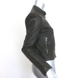L'Agence Devon Leather Moto Jacket Dark Brown Size 4