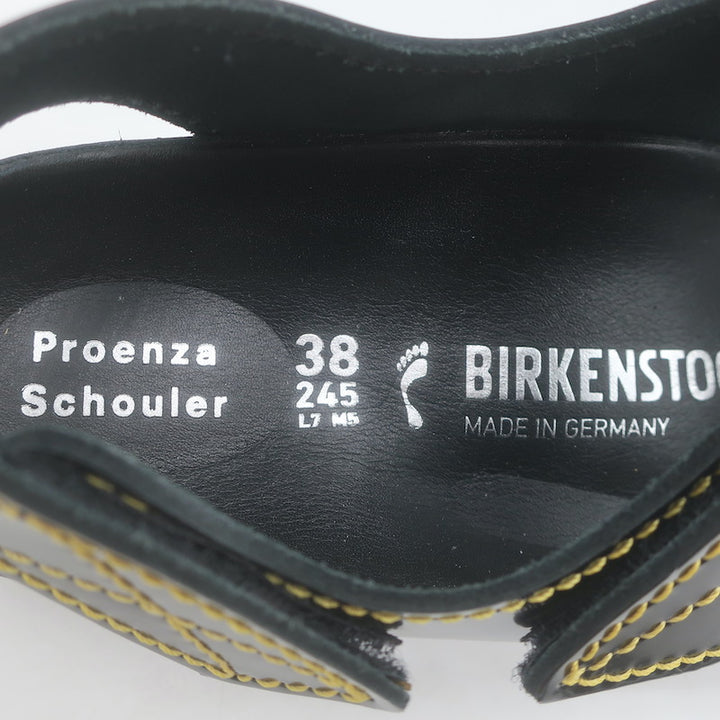 Birkenstock x Proenza Schouler Milano Sandals Black Polished Leather Size 38