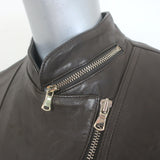 L'Agence Devon Leather Moto Jacket Dark Brown Size 4
