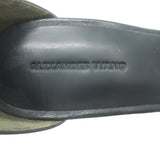 Alexander Wang Crisscross Sandals Black Leather Size 38 Ankle Strap Heels