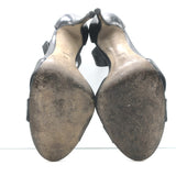 Alexander Wang Crisscross Sandals Black Leather Size 38 Ankle Strap Heels