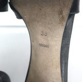 Alexander Wang Crisscross Sandals Black Leather Size 38 Ankle Strap Heels