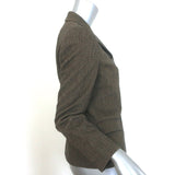 Ralph Lauren Collection Herringbone Tweed Blazer Brown Wool Size 8