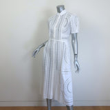 Alberta Ferretti broderie anglaise midi shirt dress, white cotton, pre-owned luxury piece in gently worn condition