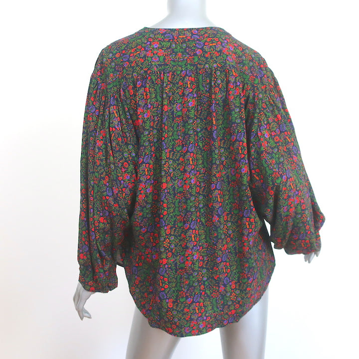 Xirena Charley Shirt Floral Print Rayon Size Medium Long Sleeve Top