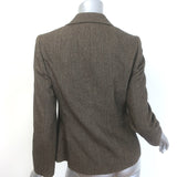 Ralph Lauren Collection Herringbone Tweed Blazer Brown Wool Size 8