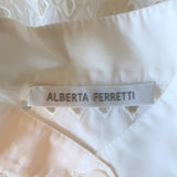 Authentic Alberta Ferretti white broderie anglaise midi shirt dress in cotton, pre-owned and gently worn, size US 6.