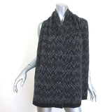Missoni Chevron Knit Scarf Black & Gray Wool