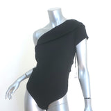 AGOLDE Bree Banded Thong Bodysuit Black Stretch Jersey Size Medium NEW