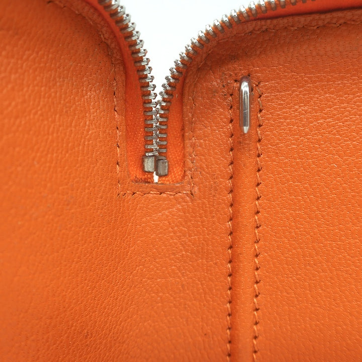 Hermes 2001 Globe Trotter Agenda Cover Orange Swift Leather Palladium Hardware