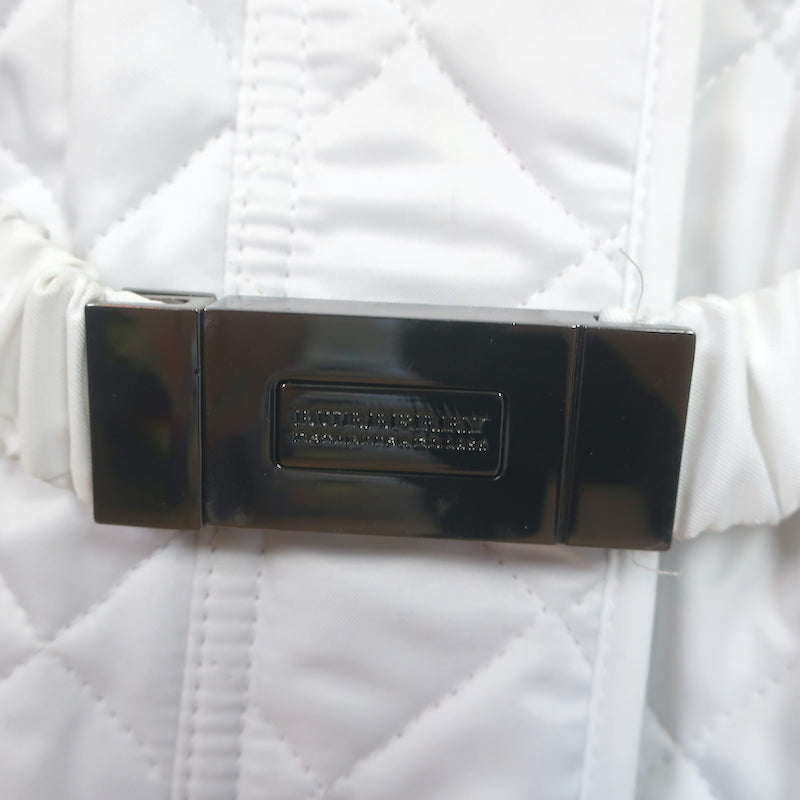 Burberry Brit Belted Hooded Puffer Vest White Size Large