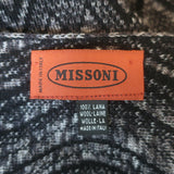 Missoni Chevron Knit Scarf Black & Gray Wool
