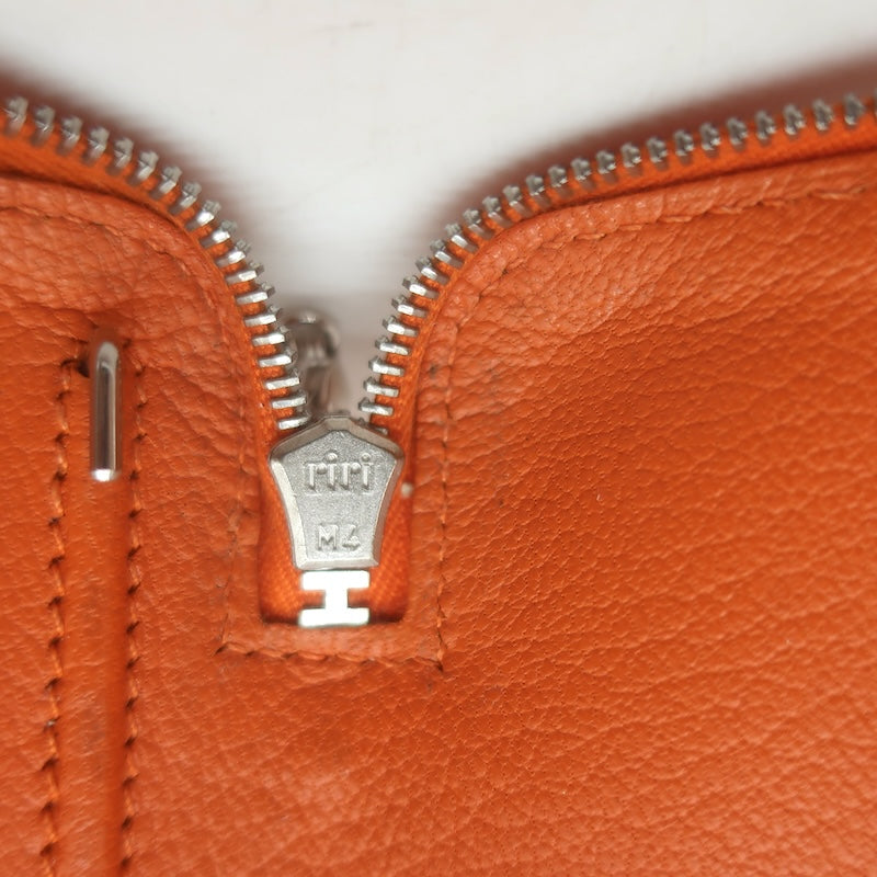 Hermes 2001 Globe Trotter Agenda Cover Orange Swift Leather Palladium Hardware