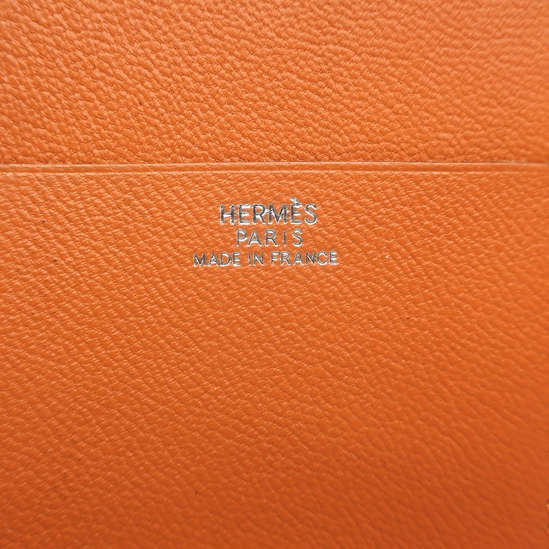 Hermes 2001 Globe Trotter Agenda Cover Orange Swift Leather Palladium Hardware
