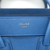 Celine Mini Luggage Tote Blue Drummed Leather