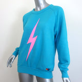 Aviator Nation Bolt Chevron Stripe Sweatshirt Blue Size Small