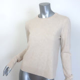 Jenni Kayne Everyday Slim Crewneck Sweater Oatmeal Wool-Blend Size Extra Small
