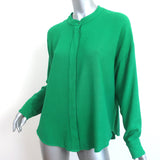 Xirena Presley Shirt Green Crepe Size Small Long Sleeve Top