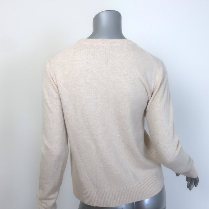 Jenni Kayne Everyday Slim Crewneck Sweater Oatmeal Wool-Blend Size Extra Small