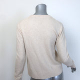 Jenni Kayne Everyday Slim Crewneck Sweater Oatmeal Wool-Blend Size Extra Small