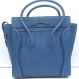 Celine Mini Luggage Tote Blue Drummed Leather