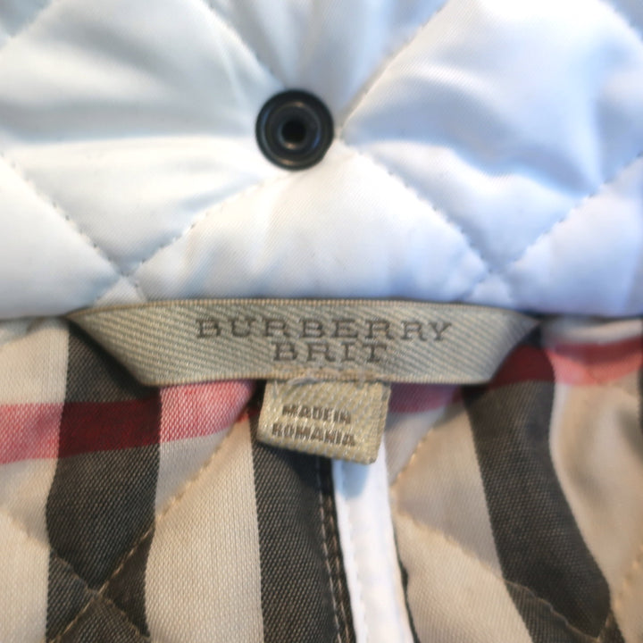 Burberry Brit Belted Hooded Puffer Vest White Size Large