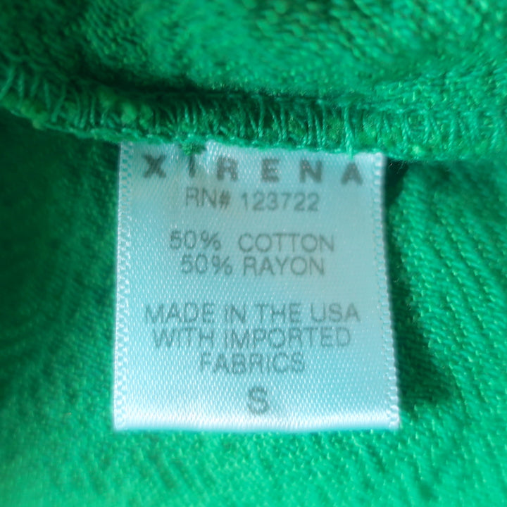 Xirena Presley Shirt Green Crepe Size Small Long Sleeve Top