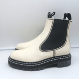 Proenza Schouler Lug Sole Chelsea Boots White Leather Size 38.5